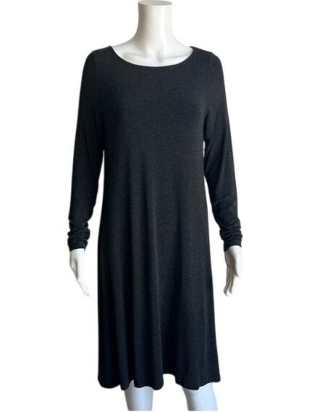 Eileen Fisher Viscose Jersey Long Sleeve Dress - S